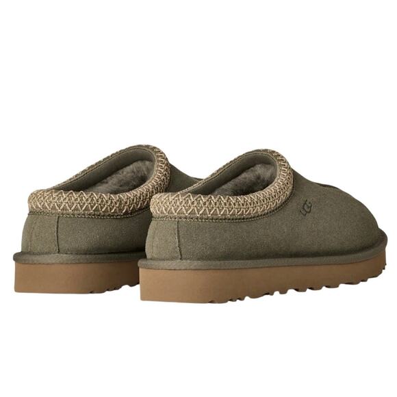 UGG Sheepskin Womens Tasman 2 Slippers Color Moss Green Warm Braided Comfort NIB - Picture 2 of 6